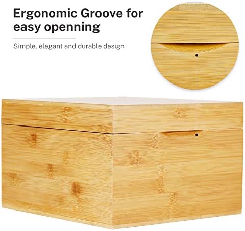 MaxGear Bamboo Business Card Organizer for 5" x 8" Cards