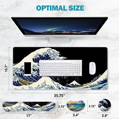ToLuLu Extended Gaming Mouse Pad, Ergonomic Keyboard Mouse Wrist Rest Set