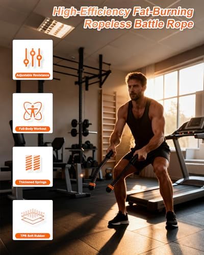 Ropeless Battle Ropes, Adjustable Portable Workout Equipment for Home Gym