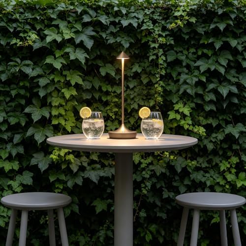 Cordless Rechargeable LED Table Lamp Set of 2, Titanium