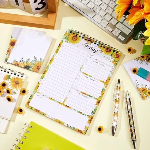 Gueevin Sunflower Gifts To Do List Notepad, Daily Planner, 50 Sheets