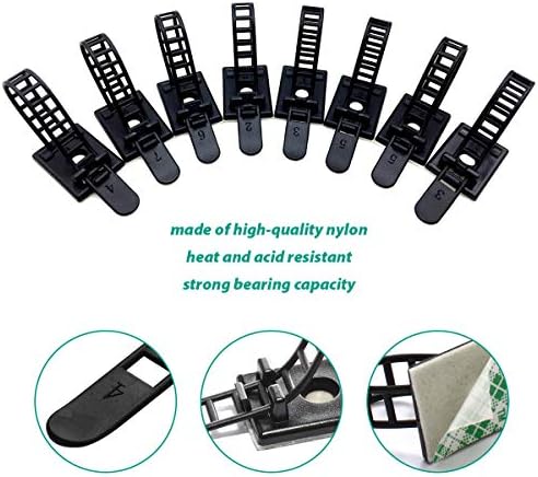 200 Pieces Cable Management Desk Wire Organizer Cable Ties Zip Ties Adhesive Cord Clips Cord Keeper Desk Wire Management