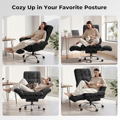 Big and Tall Office Chair with Foot Rest & Flip Armrests
