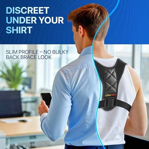 NEW 2026 Posture Corrector for Men & Women – Adjustable Figure-8 Back Brace for Rounded Shoulders & Upper Back Support – Breathable & Invisible Under Shirts – Desk Job & Computer Work – All-Day Brace (1, Black)