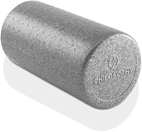 Philosophy Gym 12" High-Density Foam Roller for Exercise, Massage, Muscle Recovery - Round, Gray