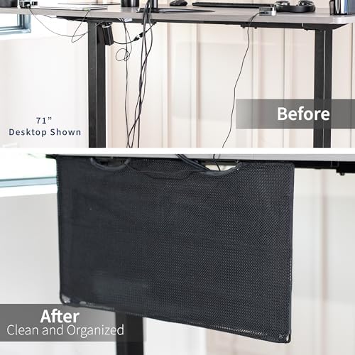 VIVO Black Under Desk 30 in Cable Management Sleeve, DESK-SKIRT-30