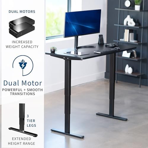 VIVO Black 55 x 28 in Standing Desk, DESK-KIT-2B55B