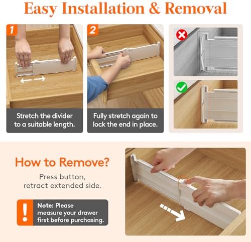 Lifewit 9 Pack 4" High Drawer Dividers, Adjustable Drawer Organizer Clothes
