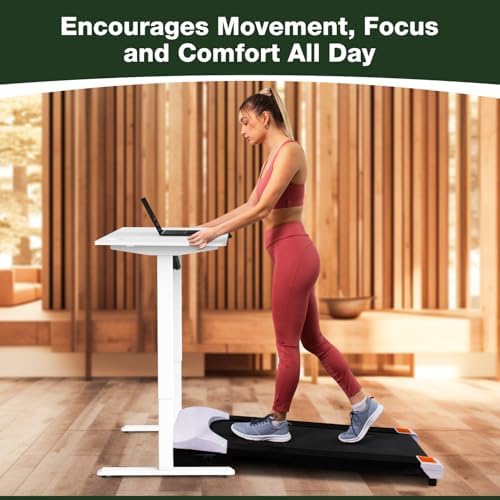 Mount-It! White Standing Desk 48x24 – Electric Height Adjustable Sit to Stand Desk with Memory Presets, Ergonomic Home Office Table, White Frame with White Splice Board Top