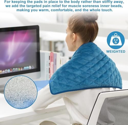 Heating Pad,Heated Blanket,Heating Pad for Back Neck,GrayBlue,24x12 in