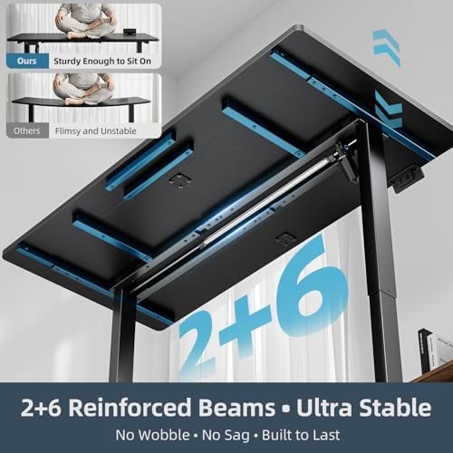 60 x 30 Inch Electric Standing Desk with Flip-Top Cable Management