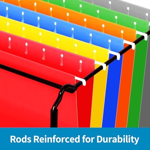 36 Pack Hanging File Folders, Letter Size with 1/5-Cut Adjustable Tabs, 12 Selected Color - File Folder Organizer for Filing Cabinet Office Home, Designed for Bulky Files, Medical Charts