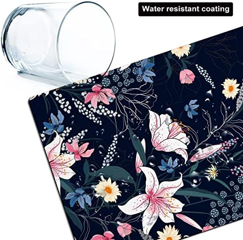 Small Mouse Pad Cute, Mini Mouse Pads for Wireless Mouse and Laptop, Travel Mousepad with Designs - Aesthetic Floral, Portable Mousepads with Non-Slip Rubber Base for Women - 5.5 x 7 in