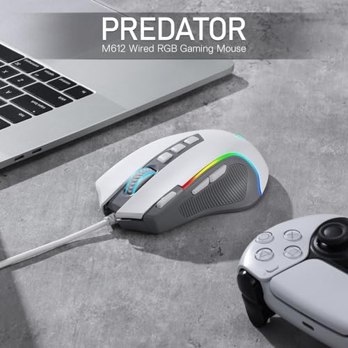 Redragon M612 Wired RGB Optical Gaming Mouse 8000 DPI Remapping Keys