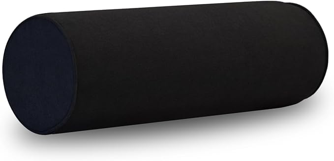 Cylinder Round Memory Foam Support Pillows Cervical Neck Roll Pillow with Pillowcase Soft, Comfortable and Breathable for Sleeping, Chair, Car, Sofa，Travel (Black, 18X6)