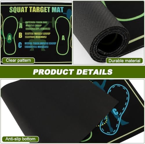 Non-Slip Squat Mat with Foot Position Guide, 31.5" x 13.78"