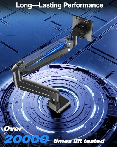 MOUNT PRO Heavy Duty Monitor Arm for Max 49 Inch Ultrawide Screens up to 44 lbs, Aluminum Premium Single Monitor Mount for Samsung Odyssey G9 and More, Adjustable Display Desk Stand, VESA 100x100mm