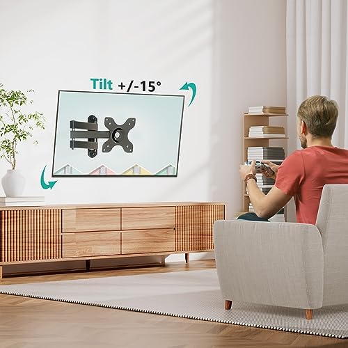 WALI TV Wall Mount Full Motion 15 inch Extension Arm, 2 Pack for Monitor TV