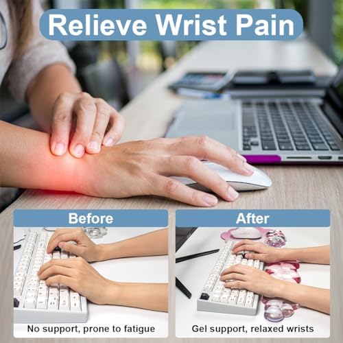 Pink Cloud Wrist Rest for Keyboard and Mouse - Ergonomic Gel Cloud Mousepad