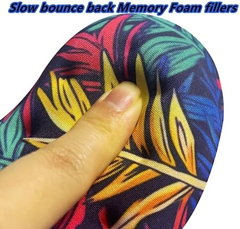 BRILA Ergonomic Memory Foam Mouse Wrist Rest Support Pad Cushion for Computer, Laptop, Office Work, PC Gaming - Massage Holes Design - Wrist Pain Relieve (Vibrant Plants)