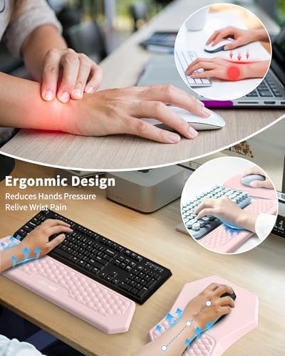 Ergonomic Mouse Pad with Wrist Rest & Keyboard Wrist Rest Support Set