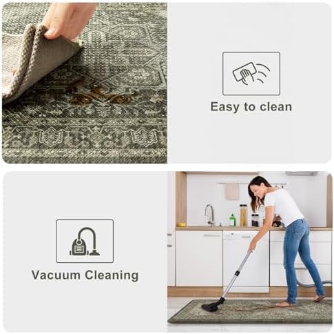 KIMODE Kitchen Mats Cushioned Anti Fatigue, Boho Kitchen Rugs Sets of 2