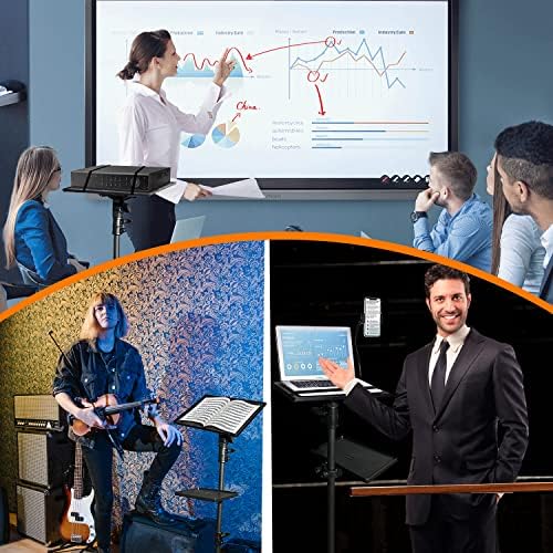 Projector Tripod Stand with Wheels Adjustable Height Laptop Tripod Stand Treadmill Laptop Stand with 2 Shelves Mouse Tray Phone Holder Projector Tripod Music Stand Office Home Portable Laptop Floor Stand