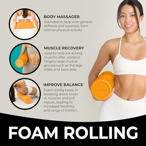 Oceanfoam Tidal Roller - Muscle Massage Foam Roller for Exercise (Gold)