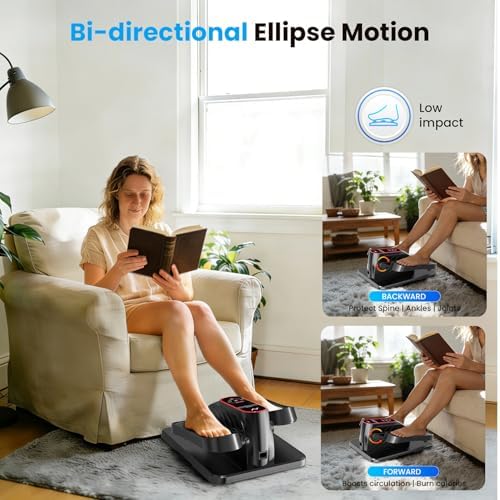 AXV Under Desk Elliptical Exercise Machine,Electric Ellipse Leg Exerciser As Seen On TV,Training Machines While Sitting for Seniors Home,Portable, Quiet, with Remote Control