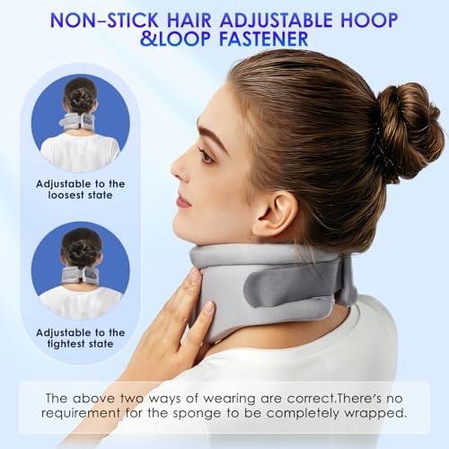 babaka Neck Brace for Neck Pain and Support, Soft Neck Brace Cervical Collar for Women & Men, Neck Support with Support Pad for Sleeping, Relieves Pain and Spine Pressure (S(9.8"-13.8"))