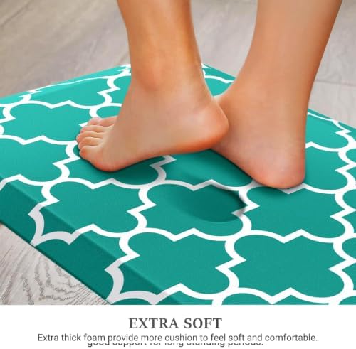 WISELIFE Anti Fatigue Floor Mat - 4/5 Inch Thick Kitchen Mat Non Slip Waterproof Heavy Duty Ergonomic Comfort Mat Durable for Home, Office, Sink, Laundry,(20" x 39", Green)