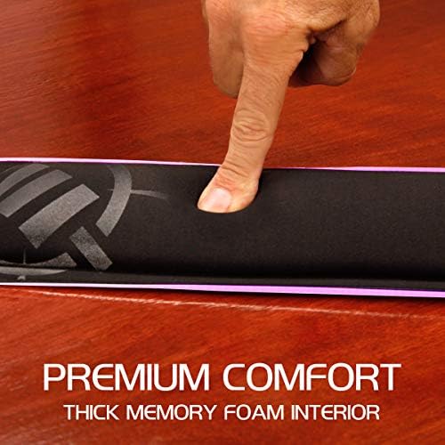 Enhance LED Wrist Rest with Soft Memory Foam Support for Full Size Keyboards - Wrist Rest Pad with 7 Illuminated Colors, 3 Color Modes, Smart Control, Non-Slip Base - Thick 1" Padding