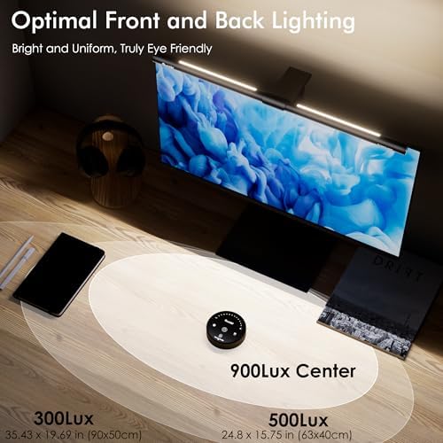 Quntis Computer Monitor Light Bar with Backlight, Desk Lamp with Remote