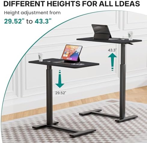 OLIXIS Bedside Table, Mobile Standing Desk, Bed Table for Apartment