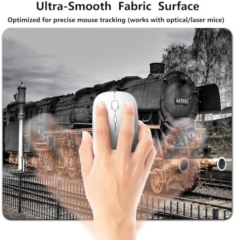 9.5x7.9 Inch Office/Gaming Mouse Pad, Vintage Fashioned Train Retro Old Locomotive Classic Steam Engine, Cute Anti-Slip Mat for Desk Decor