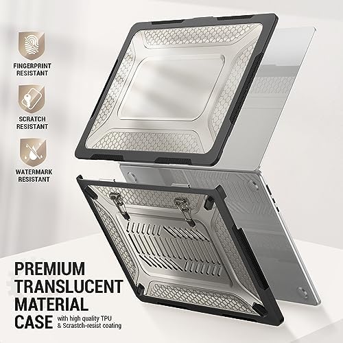 SEYMAC stock Case for MacBook Air 15 inch, Shock-Absorbing Protection with Folding Stand &Mouse Pad Case for MacBook Air 15 inch, Black