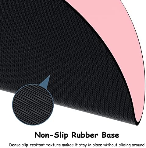Dapesuom Small Mouse Pad, 6 x 6 Inch Thick Rubber Premium-Textured Non-Slip Portable & Washable Round Mini Mouse Mat for Women Wireless Laptops Keyboard Tray Gaming Work Computer Office Travel, Pink