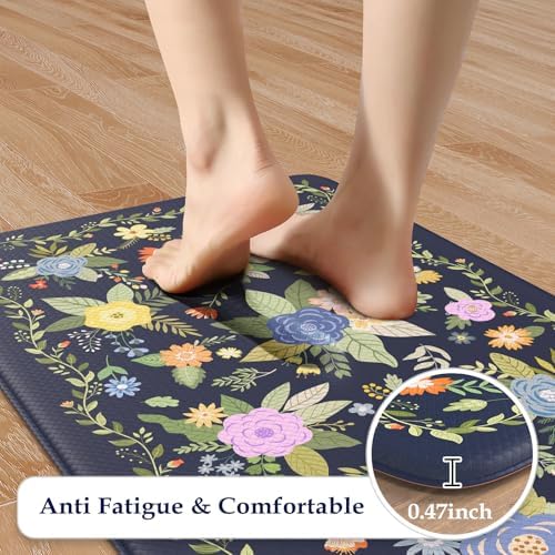 KIMODE Anti Fatigue Kitchen Mats for Floor,Farmhouse Rugs for Kitchen Floor