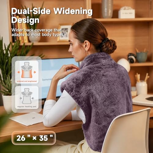 GOTCOZY Heating Pad 26"x35" for Back Pain Relief & Cramps(Wine Red)
