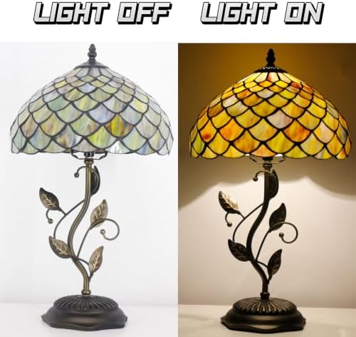 Tiffany Lamp Brown Scales Stained Glass Table Lamp