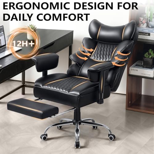 PRETZI Big and Tall Office Chair, High Back Ergonomic Desk Chair 400 LBS