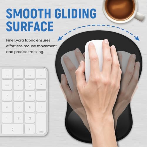 Ergonomic Mouse Pad with Wrist Rest, Gel Wrist Support, Black