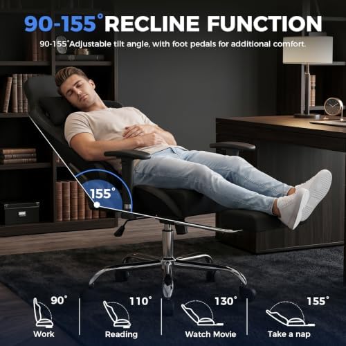 LUCKRACER Gaming Chair High Back Ergonomic Computer Chair with Breathable Fabric, with Lumbar Support, 8-Way Adjustable Armrests, Integrated Frame for Office Study Gaming, Black