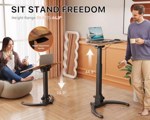 JOY worker Foldable Rolling Standing Desk, 90° Tilt Sit Stand Portable Desk