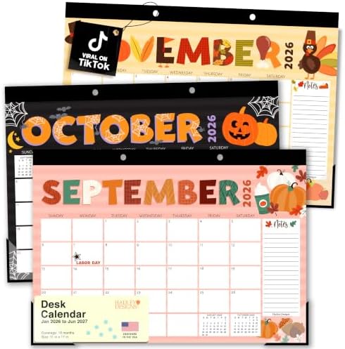 Large Desk Calendar 2026 - Desktop Calendar 2026-2027