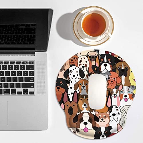 Britimes Ergonomic Mouse Pad with Wrist Support, Dogs Doodle