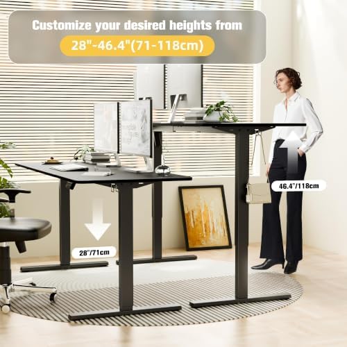 67"x24" Standing Desk, Height Adjustable Sit-Stand Home Office, Black