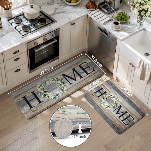 KIMODE Kitchen Mats 2PCS Cushioned Anti Fatigue Kitchen Mats for Floor