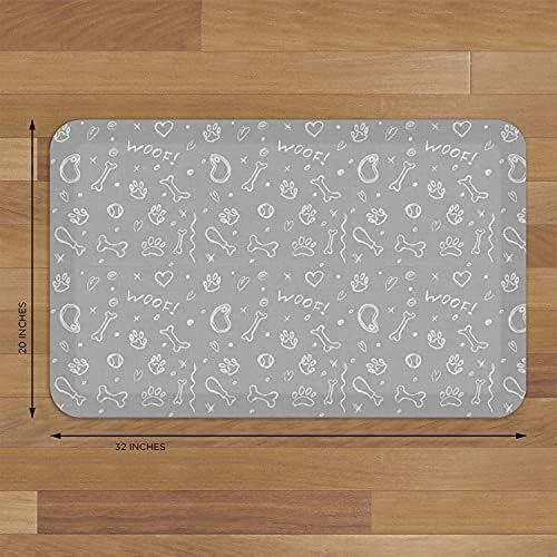 GelPro Designer Cushioned Anti-Fatigue Comfort Floor Mat, Padded Stain-Resistant, Waterproof, Non-Slip Comfort Padded Desk/Office Mat, 20 x 32, Puppy Play Grey Bone