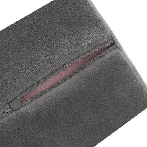 Saloniture Half Round Neck Massage Table Bolster Pillow Pad - 13 x 6 x 3 Inch - Gray Velour